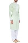 Mehraab_Green Mix Blend Embroidered Mirror Work Kurta  _Online_at_Aza_Fashions