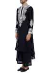 Buy_Mehraab_Black Mix Blend Embroidered Mirror Work Kurta  _Online_at_Aza_Fashions