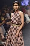 PUNIT BALANA_Pink Halter Chanderi Silk Skirt Set For Women_Online_at_Aza_Fashions