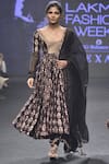 Buy_PUNIT BALANA_Black Round Chanderi Silk Anarkali Set For Women_at_Aza_Fashions