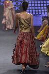Shop_PUNIT BALANA_Gold Round Chanderi Silk Skirt Set For Women_at_Aza_Fashions