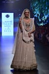 Buy_House of Kotwara_Beige V Neck Chikankari Bridal Lehenga Set  _at_Aza_Fashions