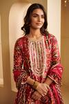 Buy_Mulmul_Fuchsia Pure Mulmul Vida Yoke Detailed Kurta Gharara Set_Online_at_Aza_Fashions