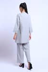 Shop_Linen Bloom_Grey Linen Embroidered Tunic_at_Aza_Fashions