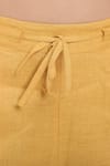 Shop_Linen Bloom_Yellow Pure Linen Drawstring Pant _Online_at_Aza_Fashions