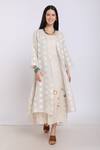 Buy_Linen Bloom_Beige Linen Checkered Cape_at_Aza_Fashions