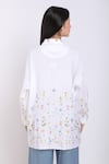 Shop_Linen Bloom_White Pure Linen Floral Motifs Shirt Collar Oversized _at_Aza_Fashions