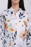 Buy_Linen Bloom_White Pure Linen Bird And Floral Motifs Mandarin Collar & Print Shirt _Online_at_Aza_Fashions