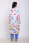 Shop_Linen Bloom_White Pure Linen Kandinsky Print Round Kaftan _at_Aza_Fashions