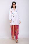 Buy_Linen Bloom_White Pure Linen Bird Motifs Shirt Collar Humming Embroidered _at_Aza_Fashions