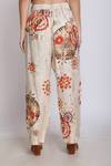 Buy_Linen Bloom_Beige Pure Linen Floral Motifs Print Pant _Online_at_Aza_Fashions