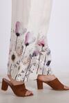 Shop_Linen Bloom_White Linen Floral Print Pant_Online_at_Aza_Fashions