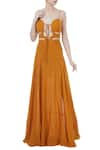 Buy_Deme by Gabriella_Orange Sweetheart Neck Flared Gown _at_Aza_Fashions