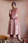 Buy Weaver Story Peach Velvet, Linen, Cotton Embroidery, Zari Hand Stitched Kurta And Salwar Set Online at Aza Fashions Buy_Weaver Story_Peach Velvet, Linen, Cotton Embroidery, Zari Hand Stitched Kurta And Salwar Set _Online_at_Aza_Fashions