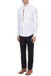 Buy_Sahil Aneja_White Cotton Error Embroidered Shirt_Online_at_Aza_Fashions