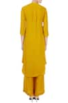 Shop_Desert Shine by Sulochana Jangir_Yellow Round Linen Georgette Kurta And Pant Set For Women_at_Aza_Fashions