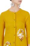 Desert Shine by Sulochana Jangir_Yellow Round Linen Georgette Kurta And Pant Set For Women_at_Aza_Fashions