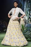 Buy_Shriya Som_White Tulle Embroidered Panelled Skirt_at_Aza_Fashions