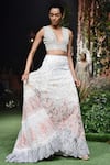 Buy_Shriya Som_White Tulle Embellished Tiered Skirt For Women_at_Aza_Fashions