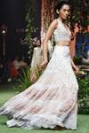 Shop_Shriya Som_White Tulle Embellished Tiered Skirt For Women_at_Aza_Fashions