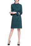 Buy_Manika Nanda_Green Round Ruffle Dress For Women_at_Aza_Fashions