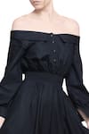 Buy_Manika Nanda_Black Off Shoulder Midi Dress For Women_Online_at_Aza_Fashions
