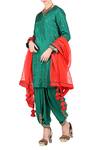 Shop_Nikasha_Green Silk Kurta And Dhoti Pant Set_at_Aza_Fashions