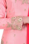 Nikasha_Pink Round Layered Lehenga And Silk Kurta Set _Online_at_Aza_Fashions