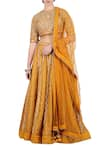 Buy_Nikasha_Yellow Round Brocade Lehenga Set _at_Aza_Fashions