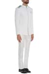 Mapxencars_White Suiting Fabric Zipper Jacket And Pant Set  _Online_at_Aza_Fashions