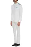 Buy_Mapxencars_White Suiting Fabric Zipper Jacket And Pant Set  _Online_at_Aza_Fashions