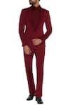 Buy_Mapxencars_Maroon Suiting Fabric Single Breasted Set _at_Aza_Fashions