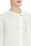Fahd Khatri White Organic Cotton Handwoven Shirt at Aza Fashions Fahd Khatri_White Organic Cotton Handwoven Shirt_at_Aza_Fashions