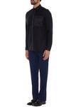 Buy_Sanjay Hingu_Black Cotton Slim Fit Shirt_Online_at_Aza_Fashions