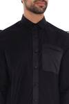 Sanjay Hingu_Black Cotton Slim Fit Shirt_at_Aza_Fashions