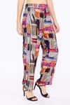 Linen Bloom_Multi Color 100% Pure Linen Printed Digital Tokyo Pant _Online_at_Aza_Fashions