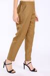 Linen Bloom_Brown Linen Pencil Pant_Online_at_Aza_Fashions