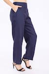 Linen Bloom_Blue 100% Pure Linen Pant _Online_at_Aza_Fashions