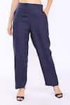 Buy_Linen Bloom_Blue 100% Pure Linen Pant _Online_at_Aza_Fashions