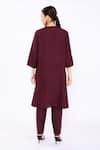 Shop_Linen Bloom_Wine Linen Embroidered Tunic_at_Aza_Fashions