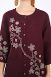 Buy_Linen Bloom_Wine Linen Embroidered Tunic_Online_at_Aza_Fashions