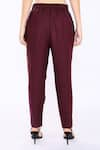 Shop_Linen Bloom_Wine 100% Pure Linen Pencil Pant _at_Aza_Fashions