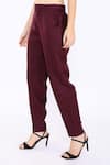 Buy_Linen Bloom_Wine 100% Pure Linen Pencil Pant _Online_at_Aza_Fashions