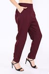 Shop_Linen Bloom_Wine 100% Pure Linen Pencil Pant _Online_at_Aza_Fashions