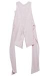 Shop Moobaa Pink Baby Striped Cotton Jumpsuit at Aza Fashions Shop_Moobaa_Pink Baby Striped Cotton Jumpsuit _at_Aza_Fashions