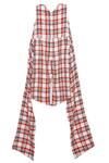 Shop_Moobaa_Red Tomato Cotton Chequered Jumpsuit _at_Aza_Fashions