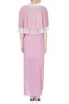 Shop_Eclat by Prerika Jalan_Pink Crepe Open Embroidered Cape And Draped Skirt Set For Women_at_Aza_Fashions