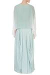 Shop_Eclat by Prerika Jalan_Green Crepe Embroidered Round Crop Top And Cowl Draped Pant Set For Women_at_Aza_Fashions