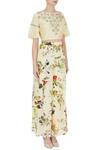 Eclat by Prerika Jalan_Yellow Crepe Round Printed Palazzo Set For Women_Online_at_Aza_Fashions