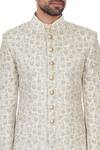Kommal Sood_Beige Silk Embroidered Sherwani Set_at_Aza_Fashions